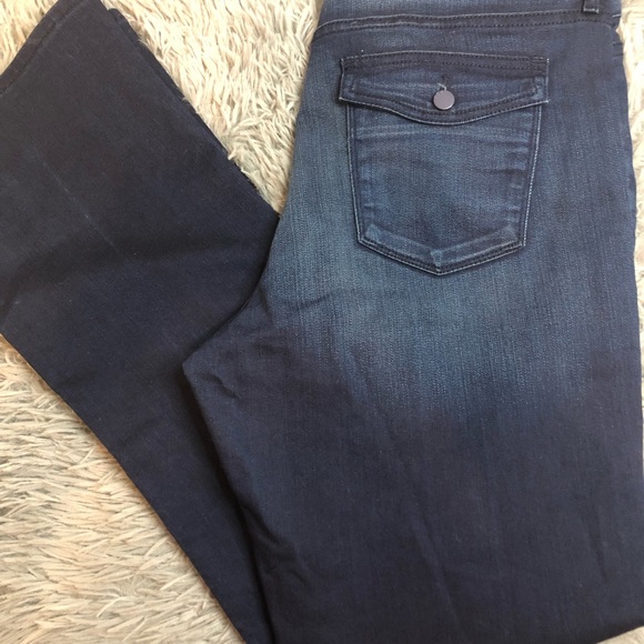 Gap 1969 Skinny Boot Womens Size 14 R (36x32) Dark Wash Stretch Denim Blue Jeans - Picture 7 of 8